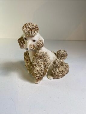 Vintage Mid Century Porcelain Spaghetti Poodle *Chip At Bottom Of Nose Hair”